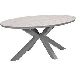 Edison tafel ovaal - 180x115 cm -taupe -light teak Vironwood