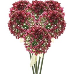 6 x Kunstbloemen steelbloem roze/rode sierui 70 cm - Kunstbloemen
