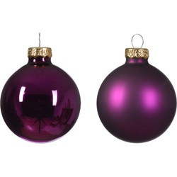 Kerstbal glas d5 cm violet ass 12st kerst