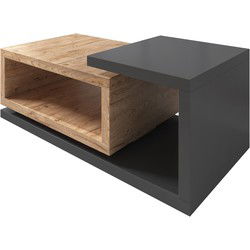 Meubella - Salontafel Bello - Eiken - Antraciet - 120 cm