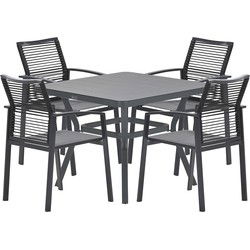 5-delige tuinset - 4 Cosmo tuinstoelen - Douglas tuintafel
