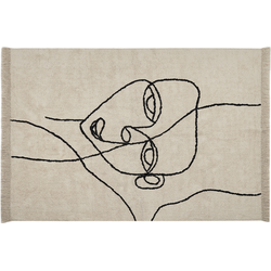 NURU - Laagpolig vloerkleed - Lichtbeige - 160 x 230 cm - Katoen