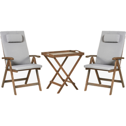 AMANTEA PREMIUM - Bistroset - Lichtgrijs - Acaciahout