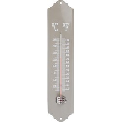 Esschert design thermometer - voor binnen en buiten - beton grijs - 30 x 7 cm - Celsius/fahrenheit - Buitenthermometers