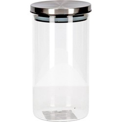 1x transparante bewaarbussen met deksel van glas 900 ml - Voorraadpot