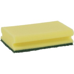 15x Grote gele schuurspons met greep 16,5 x 8 x 4,7 cm - Schuursponzen