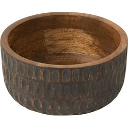 J-line - Kom Mango Hout Bruin/zwart Medium - 20x20x9.5cm