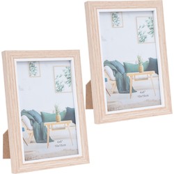 2x stuks houten fotolijst geschikt voor een foto van 10 x 15 cm - Fotolijsten