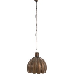 J-line - Hanglamp Bloem Rond Metaal Bruin - 50x50x57cm