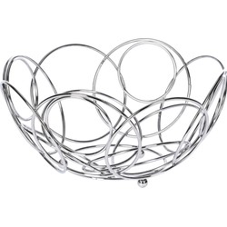 Ronde fruitschaal zilver 26 cm van metaal - Fruitschalen