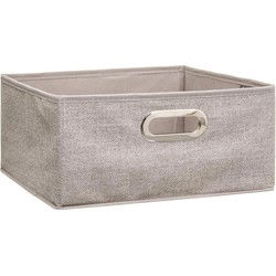 5Five Opbergmand/kastmand - beige - linnen - 31 x 31 x 15 cm - Opbergmanden