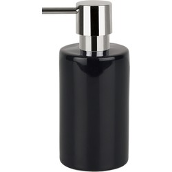 Spirella zeeppompje/dispenser Sienna - glans zwart - porselein - 16 x 7 cm - 300 ml - Zeeppompjes