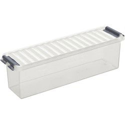 Sunware opbergbox - transparant - 1.3L - 27 x 8 x 9 cm - Opbergbox