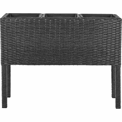 CARAGANA - Hoge plantenbak - Zwart - PE rotan