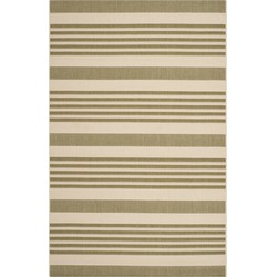 Safavieh Gestreept Binnen/Outdoor Geweven Gebiedsdeken, Courtyard collectie, CY6062, in Groen & Beige, 160 X 231 cm