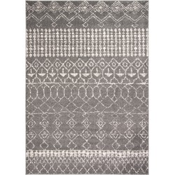 Safavieh Boho Chic Indoor Woven Area Rug, Tulum Collection, TUL229, in Grey & Ivory, 183 X 274 cm