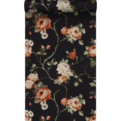 Origin Wallcoverings behang bloemen zwart - 53 cm x 10,05 m - 347431