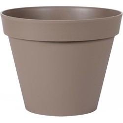 Bloempot Toscane kunststof taupe D30 x H26 cm - Plantenpotten