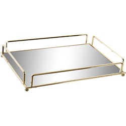 Mirror Tray Elegance Rechthoek - Metalen spiegel dienblad - Goud - L30 x B20 x H5 cm