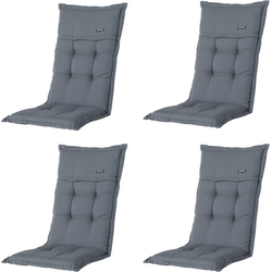 Madison -  Tuinstoelkussen Lage Rug Rib grey - Ca. 105x50 cm - Set van 4