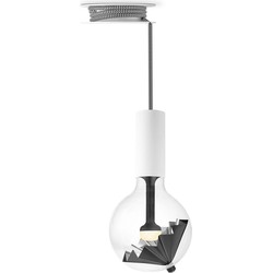 Move Me hanglamp Pulley - wit / Umbrella 5,5W - zwart zilver