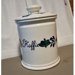 Boerenbont Voorraadpot Koffie 1.5 ltr Aardewerk met bloemdeksel