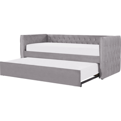 GASSIN - Onderschuifbed - Grijs - 90 x 200 cm - Fluweel