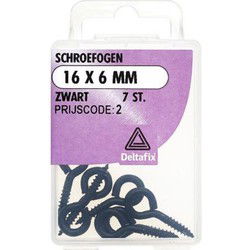 Schroefogen 16x6mm zwart 7st