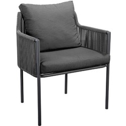 Umi dining chair alu black/rope grey - Yoi