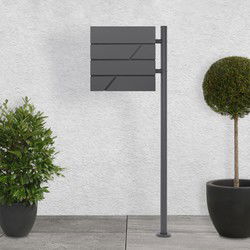 Brievenbus op voet met krantenvak 37x37x11 cm antraciet incl. staander H:120 cm ML-Design