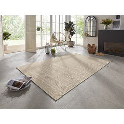 Elle Decoration - Laagpolig - Binnen & Buitenkleed - Handgeweven Look - Arras - Naturel / Bruin - 160 X 230 CM