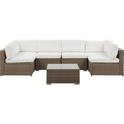 Beliani BELVEDERE - Loungeset-Bruin-PE rotan