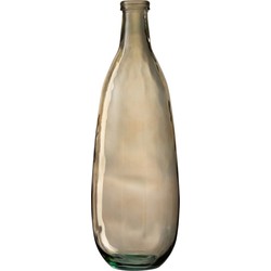  J-Line Flessen Vaas Glas Transparant Lichtbruin - Large