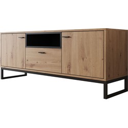 Meubella TV-Meubel Ozzy - Eiken - Zwart - 135 cm