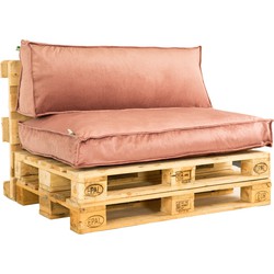 2L Home & Garden Palletkussen Velvet Oud Roze - 120 x 80cm