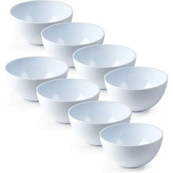 Plasticforte kommetjes/schaaltjes - 8x - plastic - 14x6 cm - ivoor wit - Kommetjes