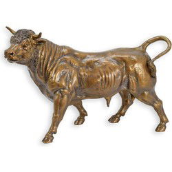 A BRONZE SCULPTURE OF A BULL
