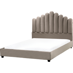 VINCENNES - Waterbed - Taupe - 140 x 200 cm - Fluweel