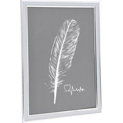 Fotolijstje - zilverkleurig - kunststof - voor foto van 21x30 cm - Fotolijsten