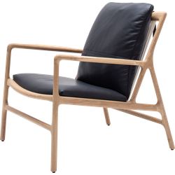 Dedo easy chair whitewash - dakar leather black zitting