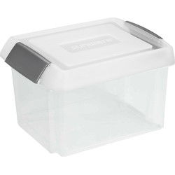 Sunware opslagbox kunststof 32 liter transparant 45 x 36 x 24 cm met hoge deksel - Opbergbox