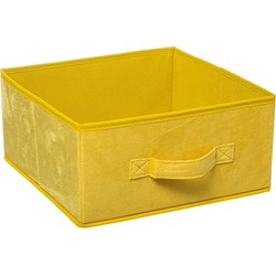 Opbergmand/kastmand 14 liter geel polyester 31 x 31 x 15 cm - Opbergmanden