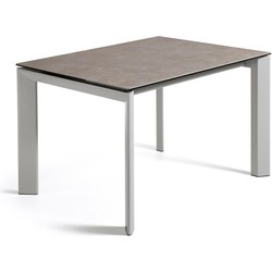 Kave Home - Axis uitschuifbare keramische tafel met grijze stalen poten 160 (220) cm