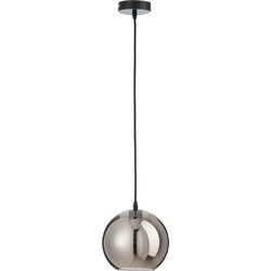  J-Line Hanglamp Glas Bol Modern Zilver - Small