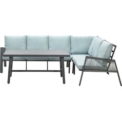 Garden Impressions Brendon lounge dining set 4-delig rechts - licht en mint grijs