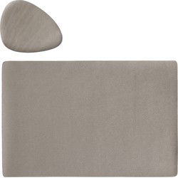 Placemats en onderzetters - set 6x - lederlook - metallic taupe - Placemats