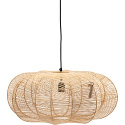 Riviera Maison Hanglamp gevlochten Rotan, Handgemaakt - RM Zizi Hanging Lamp - Naturel - Rattan, ijzer