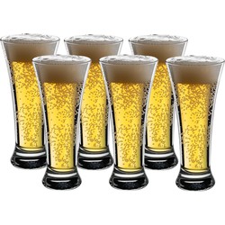 Secret de Gourmet Bierglazen - Flutes - transparant glas - 6x stuks - 320 ml - Oktoberfest - Bierglazen