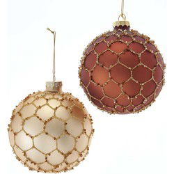 4 inch Glass Honeycomb Wrapped Ball Orn 10,668x10,668x10,668 cm kerstornament