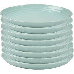 PlasticForte Rond bord/camping - 8x - D22 cm - mintgroen - kunststof - Dinerborden